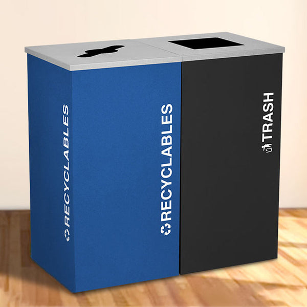 Excell-Kaiser Kaleidoscope 24-gallon Two-Stream Modular Indoor Trash Can & Recycling Bin