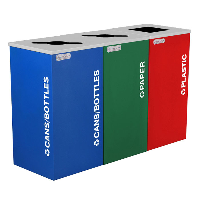 Excell-Kaiser Kaleidoscope 24-gallon Triple-Stream Modular Indoor Trash Can & Recycling Station