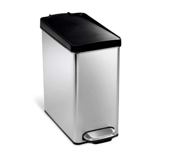 Simplehuman® Profile Step Can with Plastic Lid - 2-3/5 Gallon Brushed SS CW1180