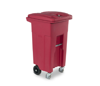 Toter Regulated Medical Waste Cart With Bio Hazard Logo and Casters, 32 Gallon - Red RMC32-00RED