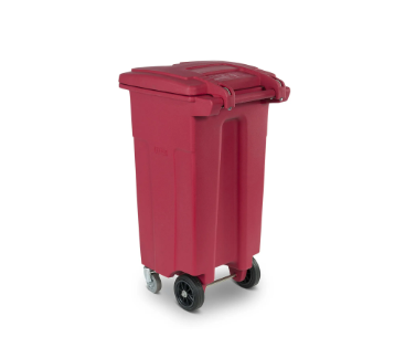 Toter Regulated Medical Waste Cart With Bio Hazard Logo and Casters, 32 Gallon - Red RMC32-00RED