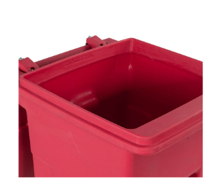 Toter Regulated Medical Waste Cart With Bio Hazard Logo and Casters, 32 Gallon - Red RMC32-00RED