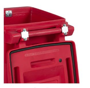 Toter Regulated Medical Waste Cart With Bio Hazard Logo and Casters, 32 Gallon - Red RMC32-00RED