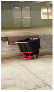Rubbermaid® Brute Rotomolded Tilt Truck, Standard Duty, 1/2 Cubic Yard, Black FG130500BLA
